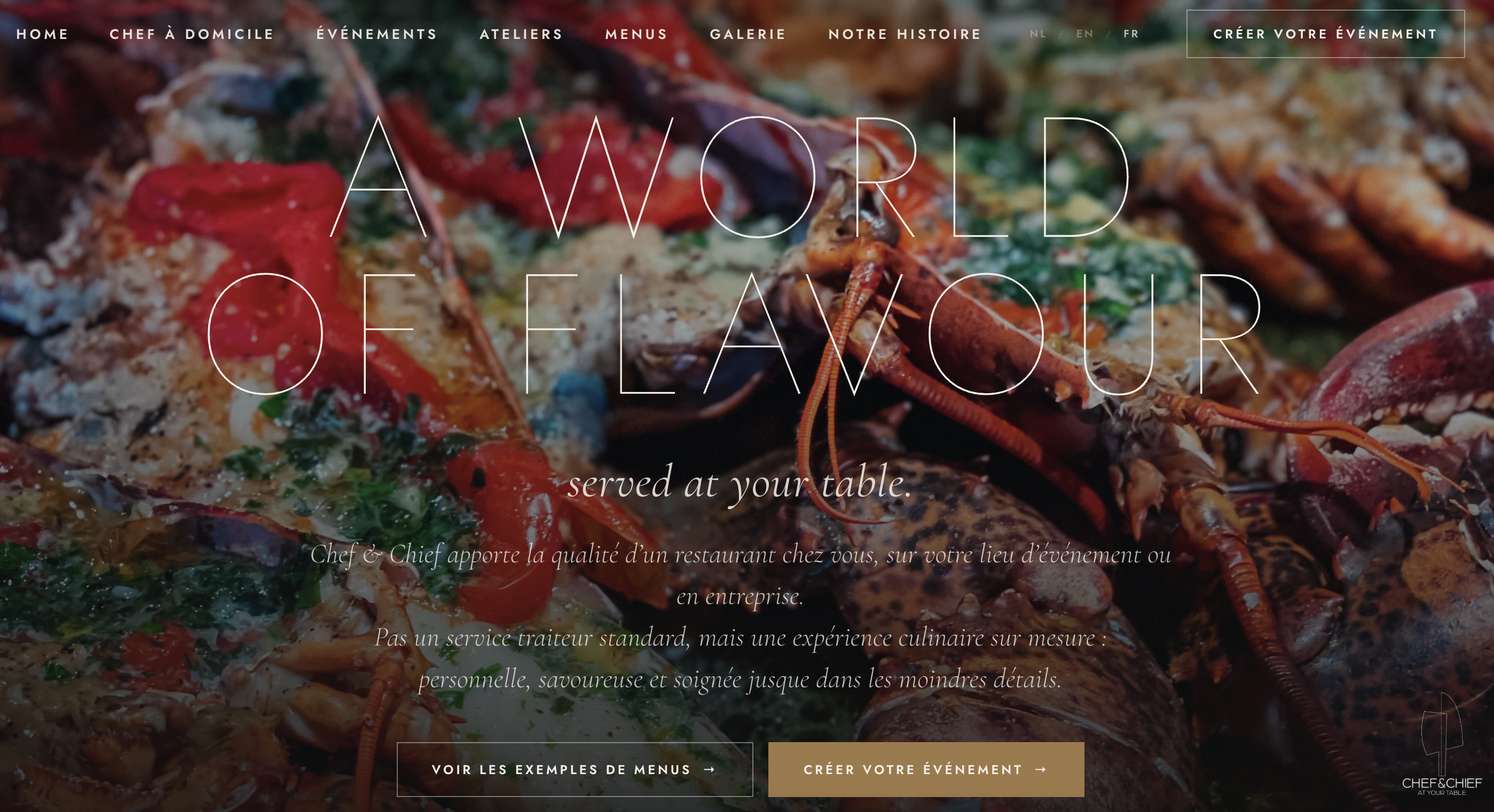 Chef and Chief drietalige website - private dining Brussel