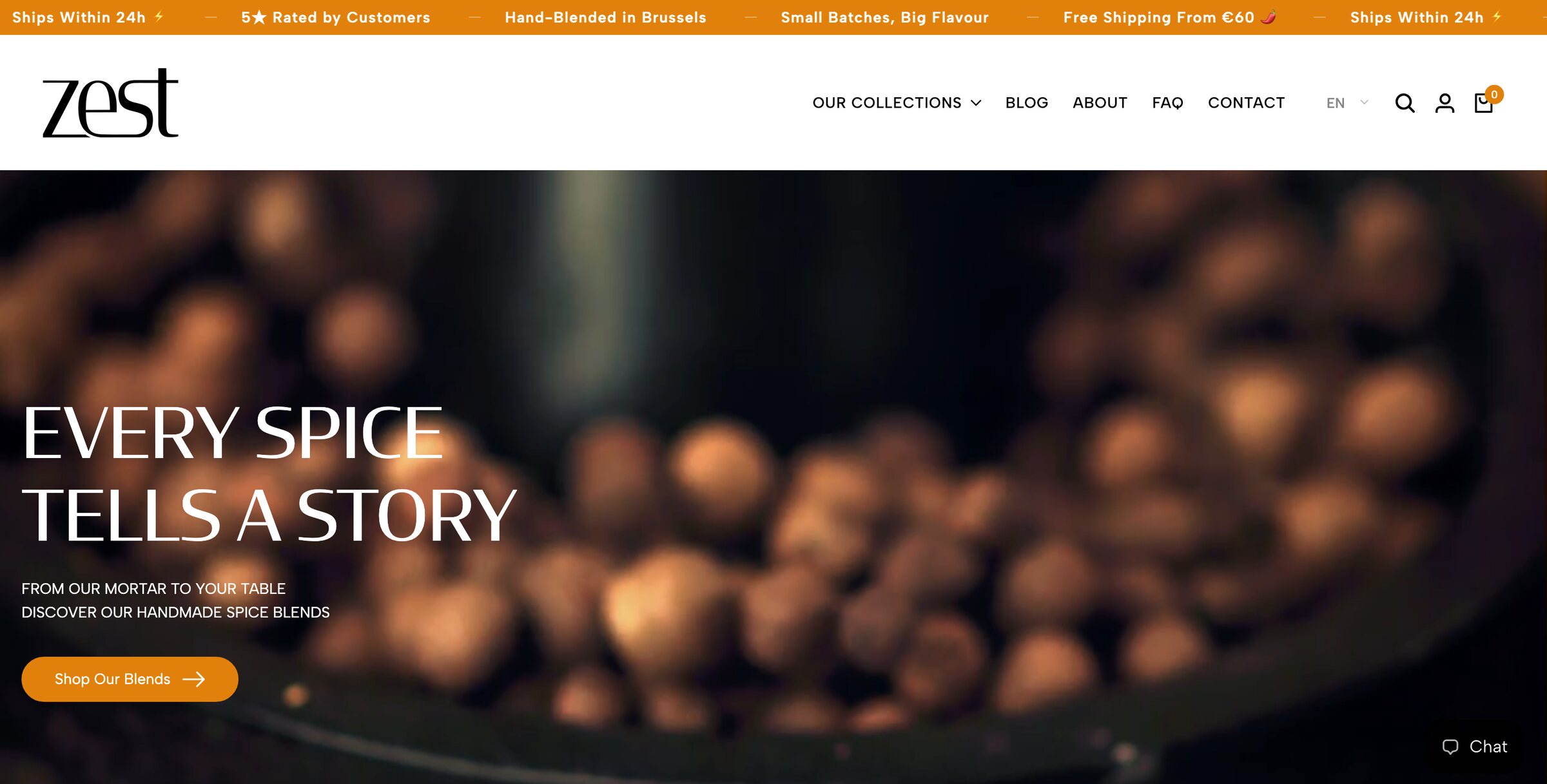 ZEST Spice Shop webshop, kruidenmixen uit Brussel